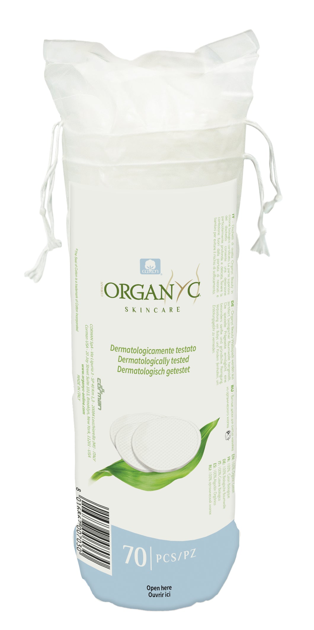 Organyc 100% Organic Cotton Beauty Cotton Pads 70 Pack